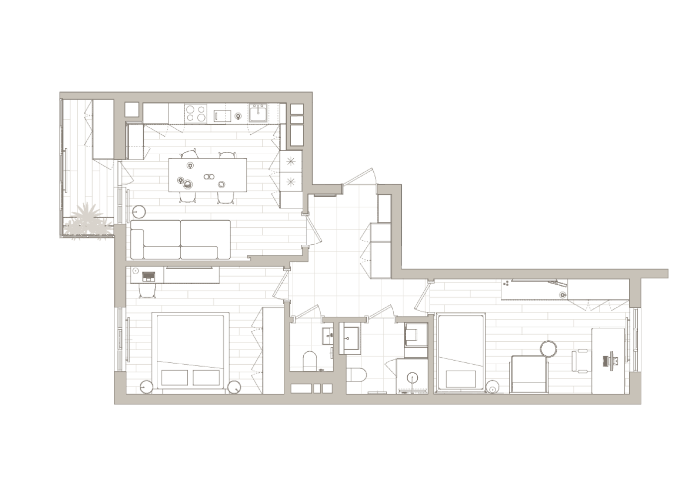 Apartment floor plan drawing